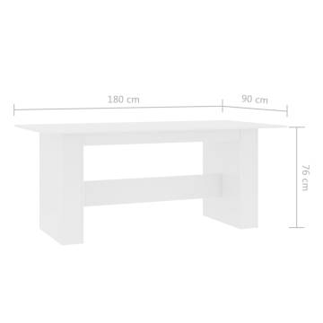 Stunning White Dining Table - 180x90 cm Engineered Wood