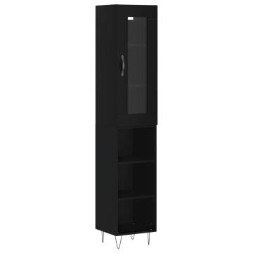 Stylish Highboard Black 34.5x34x180 cm - Durable Design