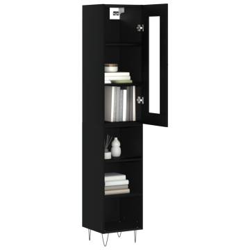 Stylish Highboard Black 34.5x34x180 cm - Durable Design