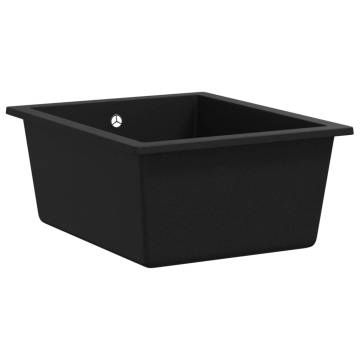 Black Granite Kitchen Sink with Overflow Hole - Durable & Stylish