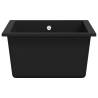 Black Granite Kitchen Sink with Overflow Hole - Durable & Stylish