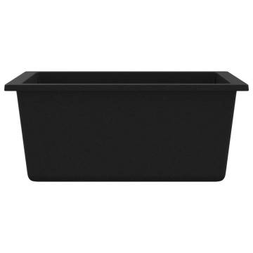 Black Granite Kitchen Sink with Overflow Hole - Durable & Stylish