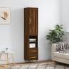 Highboard Brown Oak 34.5x34x180 cm Engineered Wood Colour brown oak Quantity in Package 1 Model 2 drawers 2 shelves 