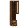 Elegant Brown Oak Highboard - 34.5x34x180 cm Engineered Wood