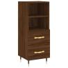 Elegant Brown Oak Highboard - 34.5x34x180 cm Engineered Wood