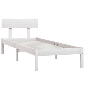 White Solid Wood Pine Bed Frame 90x190 cm - Modern Design