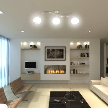 Ceiling Lamp with Glass Shades for 3 E14 Bulbs | Hipomarket