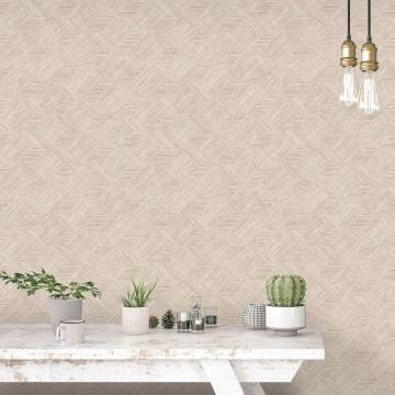 Noordwand Wallpaper Evergreen Wicker Natural Beige - Hipomarket