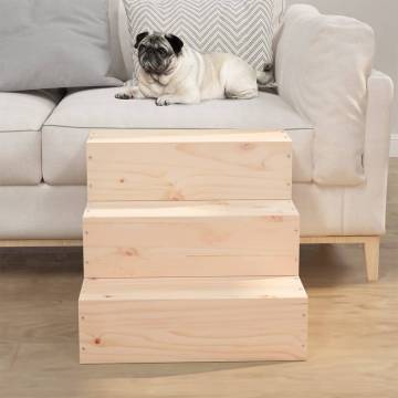 Solid Wood Pine Pet Stair - 40x37.5x35 cm | HipoMarket