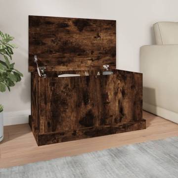 Storage Box Smoked Oak 70x40x38 cm | Durable Engineered Wood