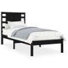 Solid Wood Black Bed Frame 90x200 cm - Hipomarket UK