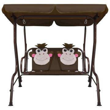 Kids Swing Bench Brown - Sturdy & Fun 115x75x110 cm