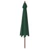 Green Garden Parasol with Wooden Pole - 400x273 cm