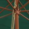 Green Garden Parasol with Wooden Pole - 400x273 cm