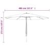 Green Garden Parasol with Wooden Pole - 400x273 cm