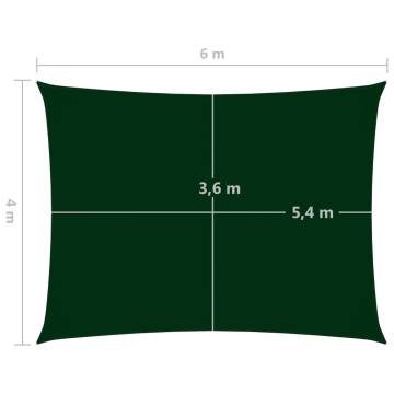 Dark Green Sunshade Sail - Rectangular 4x6m Oxford Fabric