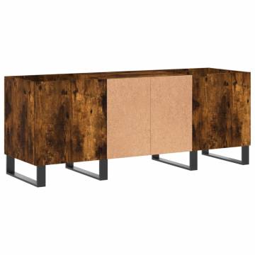 Elegant Smoked Oak Record Cabinet - 121x38x48 cm | HipoMarket