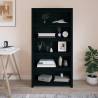 Book Cabinet Black 80x35x154 cm - Solid Wood Pine Storage