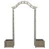 Garden Pergola with Planter - Grey Solid Firwood | HipoMarket