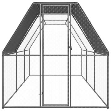 Outdoor Chicken Cage 2x6x2m - Galvanised Steel | HipoMarket