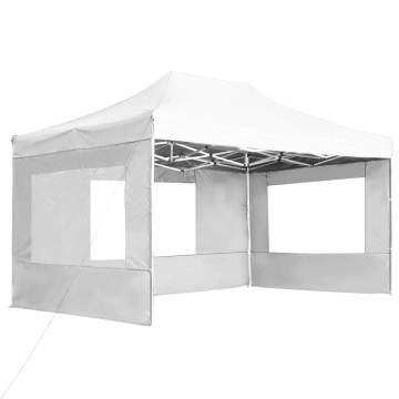 Professional Folding Party Tent 4.5x3m - White Aluminum Shelter