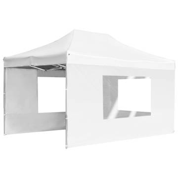 Professional Folding Party Tent 4.5x3m - White Aluminum Shelter