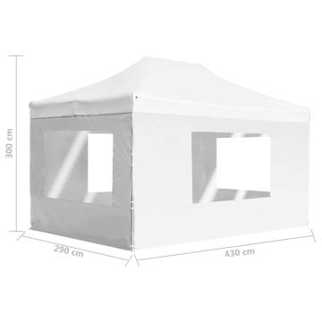 Professional Folding Party Tent 4.5x3m - White Aluminum Shelter