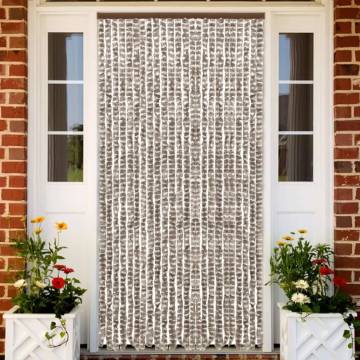 Insect Curtain Taupe & White 100x220 cm - Chenille Design