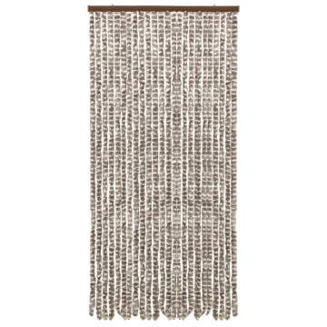 Insect Curtain Taupe & White 100x220 cm - Chenille Design