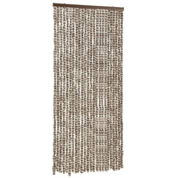 Insect Curtain Taupe & White 100x220 cm - Chenille Design