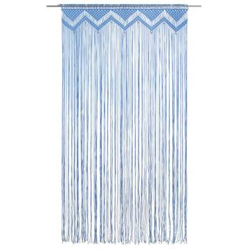 Macrame Curtain Blue 140x240 cm Cotton - Stylish Decor