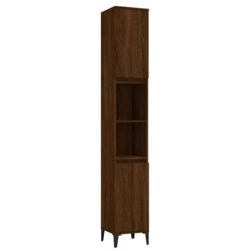 3 Piece Bathroom Furniture Set - Brown Oak & Engineered Wood