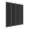 4-Panel Black Room Divider - Space Separation & Privacy