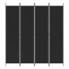 4-Panel Black Room Divider - Space Separation & Privacy