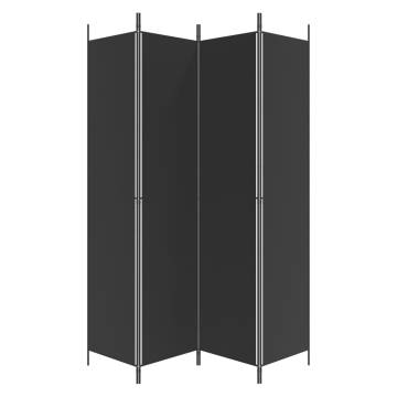 4-Panel Black Room Divider - Space Separation & Privacy