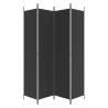 4-Panel Black Room Divider - Space Separation & Privacy