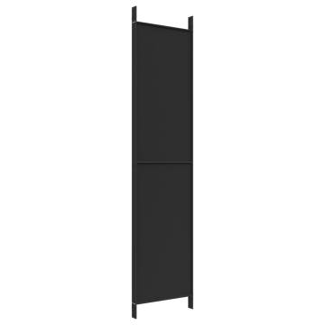 4-Panel Black Room Divider - Space Separation & Privacy