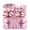 65 Piece Christmas Bauble Set - Pink, Red & White | Hipo Market