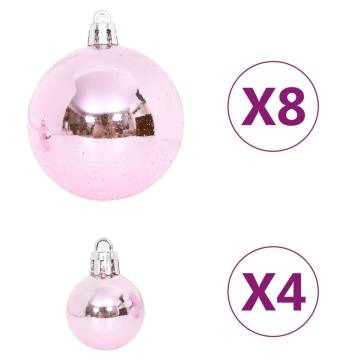 65 Piece Christmas Bauble Set - Pink, Red & White | Hipo Market