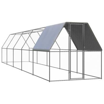 Outdoor Chicken Cage 2x10x2m - Galvanised Steel | HipoMarket