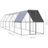 Outdoor Chicken Cage 2x10x2m - Galvanised Steel | HipoMarket