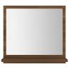 Brown Oak Bathroom Mirror - Engineered Wood | 40x10.5x37 cm