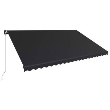 Manual Retractable Awning with LED - 500x300 cm Anthracite