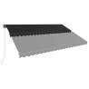 Manual Retractable Awning with LED - 500x300 cm Anthracite