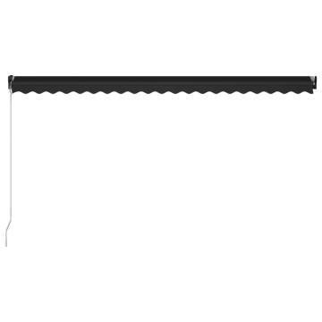 Manual Retractable Awning with LED - 500x300 cm Anthracite