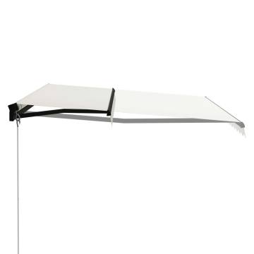 Manual Retractable Awning with LED - 400x300 cm Cream