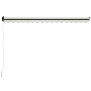 Manual Retractable Awning with LED - 400x300 cm Cream