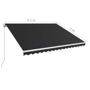 Manual Retractable Awning 450x300 cm Anthracite - Hipomarket