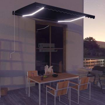 Manual Retractable Awning with LED - Anthracite 400x300 cm