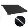 Manual Retractable Awning with LED - Anthracite 400x300 cm